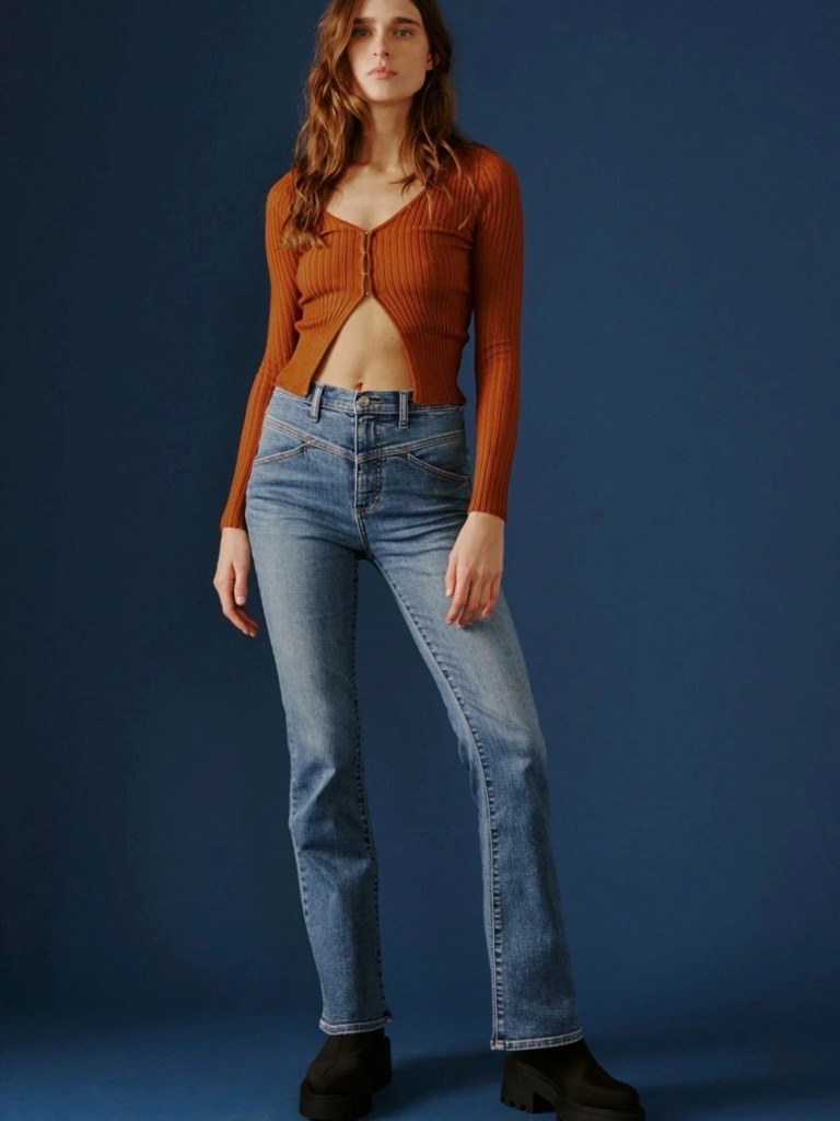 Paige Straight Leg Jeans In Medium Blue Wash